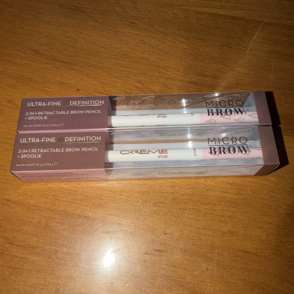 NEW The Creme Shop Micro Brow 2 In‎ 1 Retractable Brow Pencil Spoolie Auburn X 2